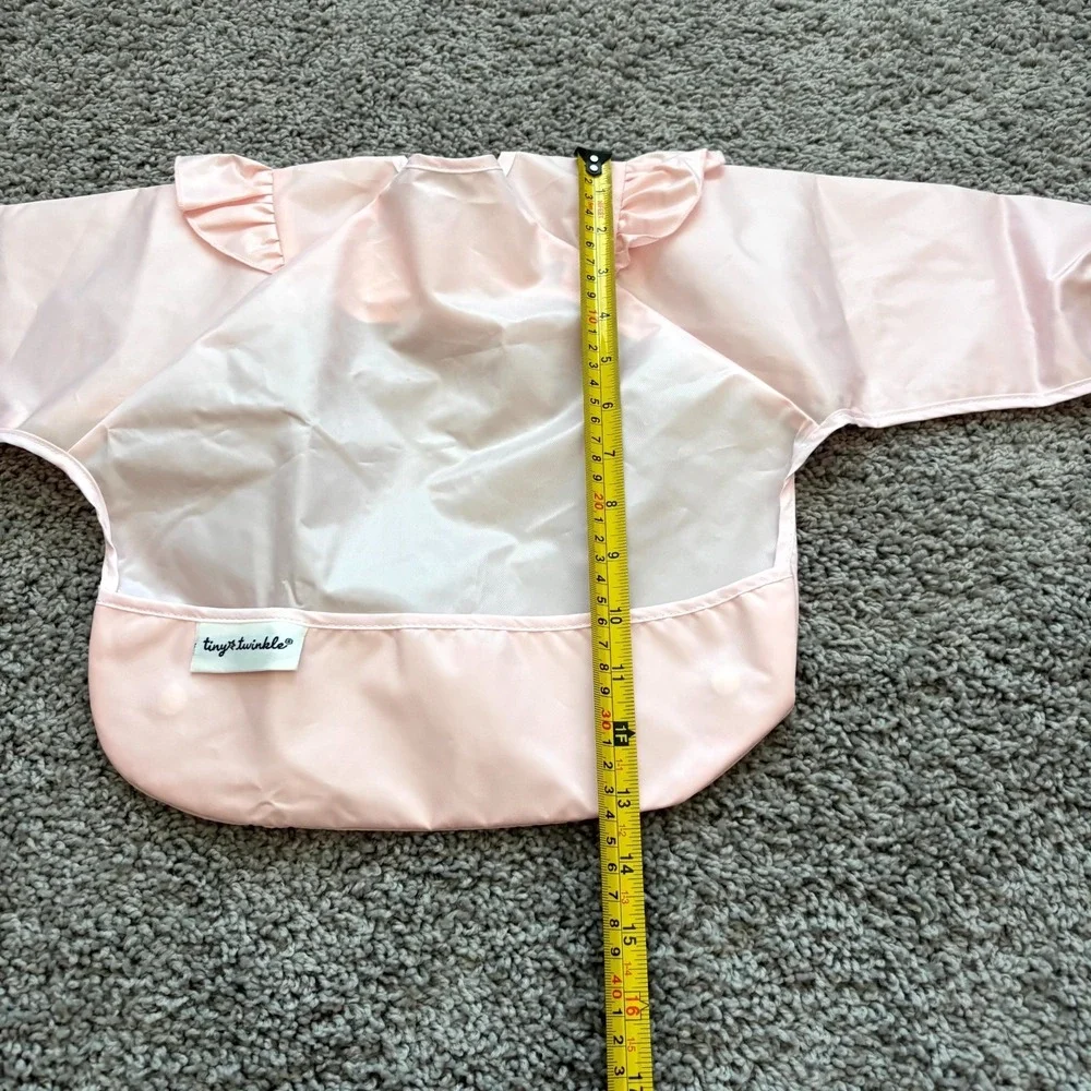Tiny Twinkle Baby Feeding Smock Bib Pink Long Sleeve Waterproof 6-24 Months